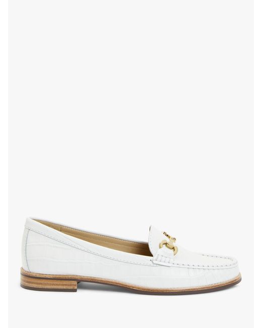 John Lewis White August Leather Moccasins