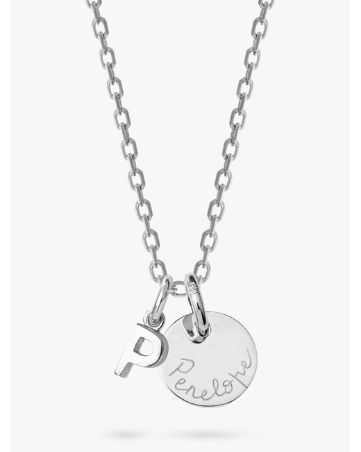 Merci Maman White Personalised Mini Alphabet Pendant Necklace
