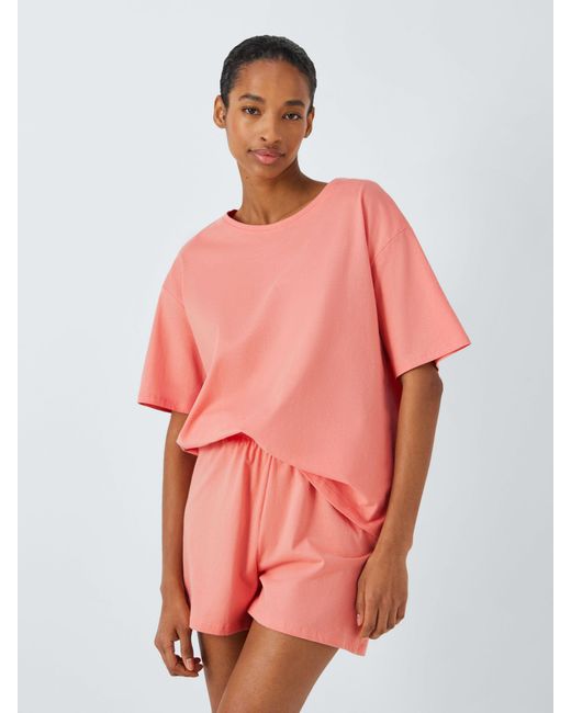 John Lewis Pink Greta T-shirt Jersey Short Pyjama Set