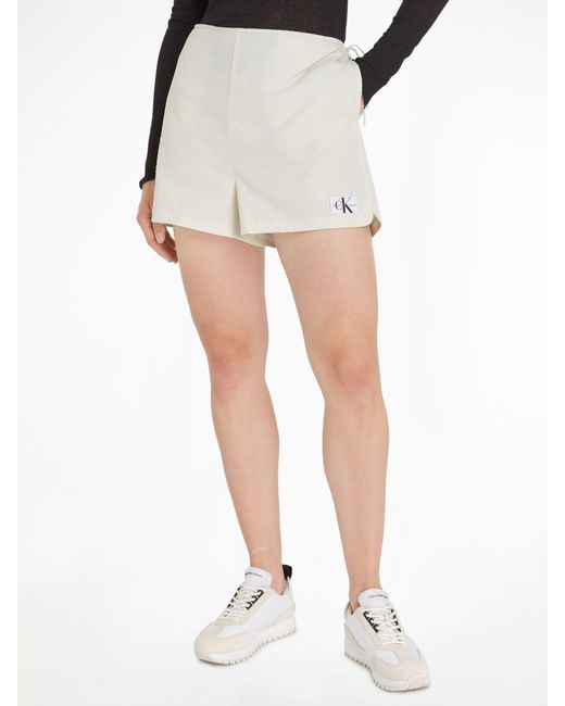 Calvin Klein White Seersucker Cotton Shorts