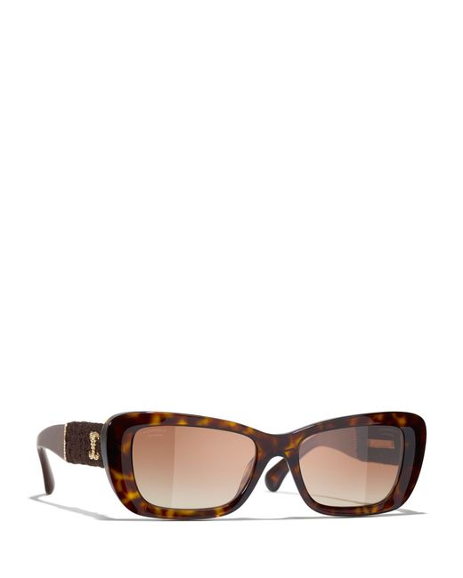 Chanel Multicolor Rectangular Sunglasses Ch5514 Dark Havana/brown Gradient