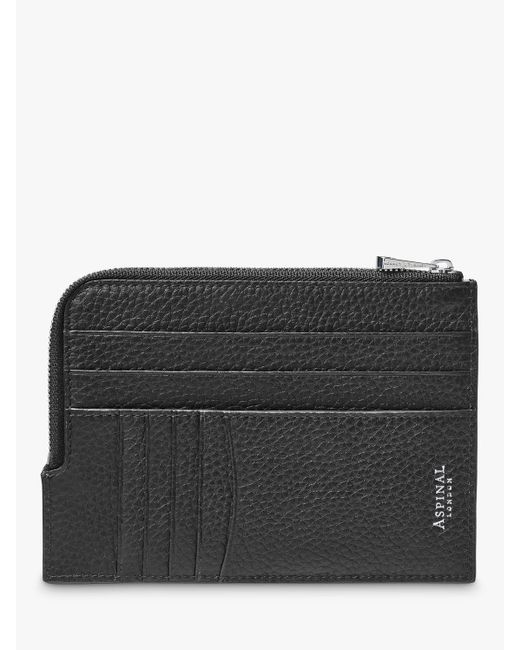 Aspinal of London Pebble Leather Zipped Travel Wallet in Black Lyst UK
