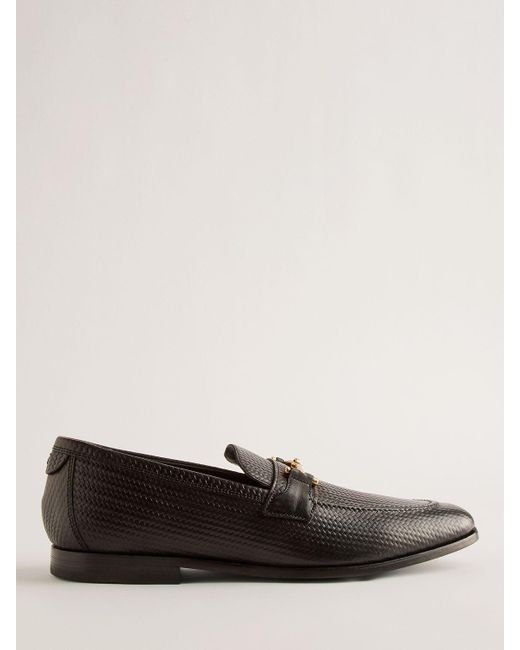 Ted Baker Black Romules Snaffle Embossed Leather Loafers for men