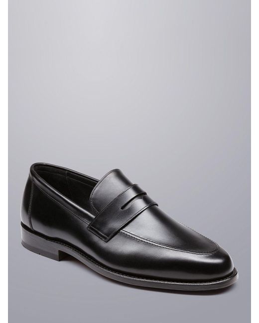 Charles Tyrwhitt Gray Leather Apron Loafers for men