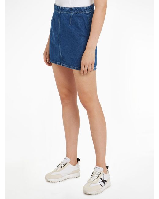 Calvin Klein Blue Denim Mini Skirt