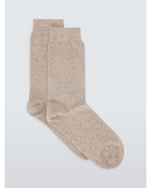 John Lewis White Cotton Silk Blend Ankle Socks