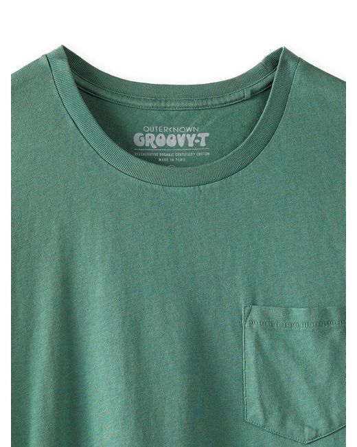 Outerknown Green Groovy Pocket Short Sleeve T-shirt for men