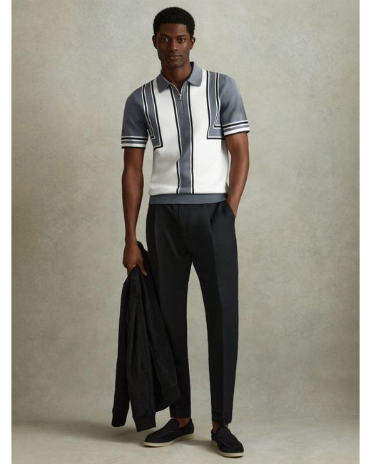 Reiss Multicolor Orion Short Sleeve Half Zip Polo Shirt for men