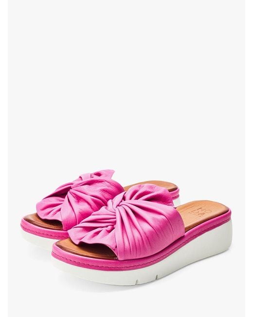 Moda In Pelle Pink Ollin Leather Flatform Sandals