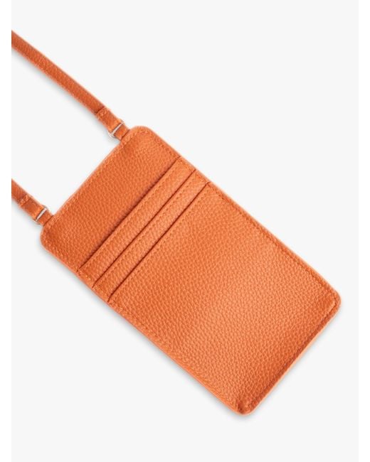 Caroline Gardner Orange Vegan Leather Crossbody Phone Bag