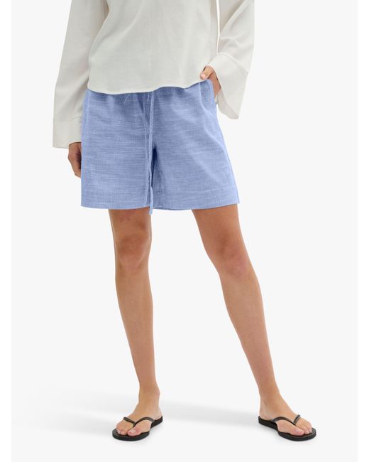 My Essential Wardrobe Blue Skye Stripe Cotton Shorts