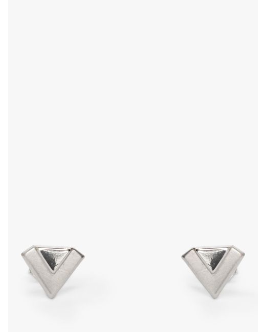 L & T Heirlooms Second Hand 18ct White Gold Triangular Stud Earrings