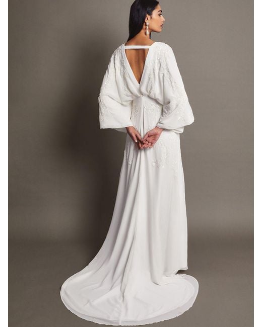 Monsoon White Camilla Embroided Wedding Dress