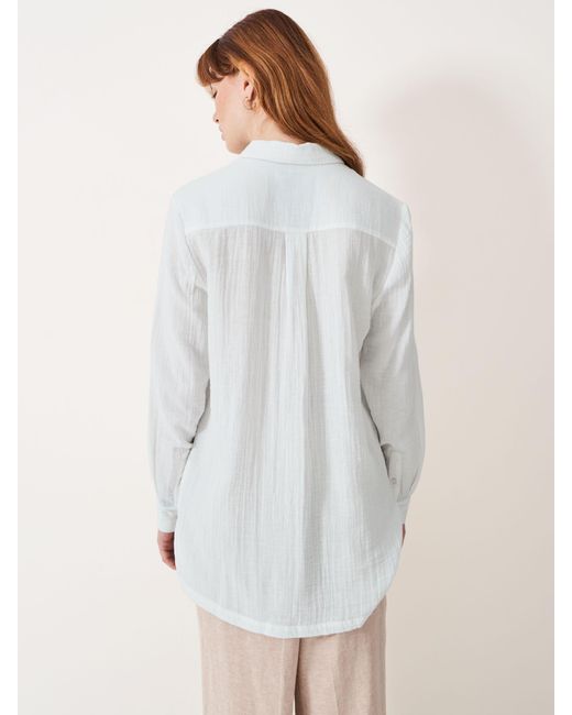 Crew White Harlie Longline Shirt