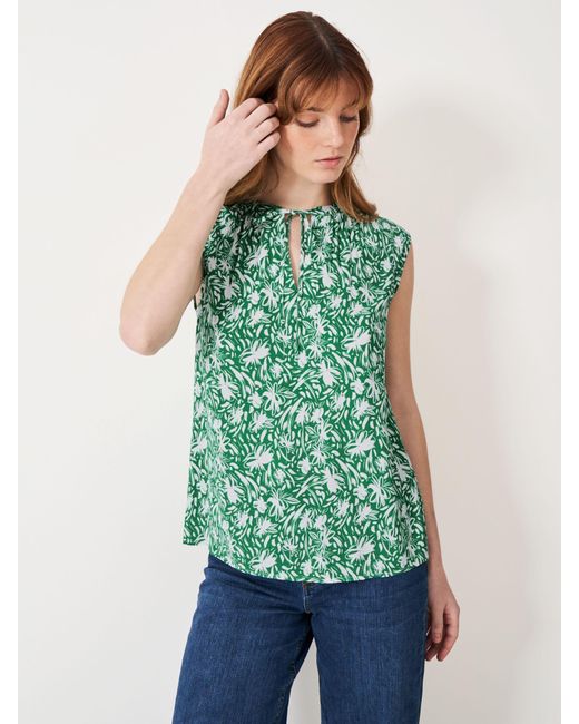 Crew Green Olivia Floral Print Blouse
