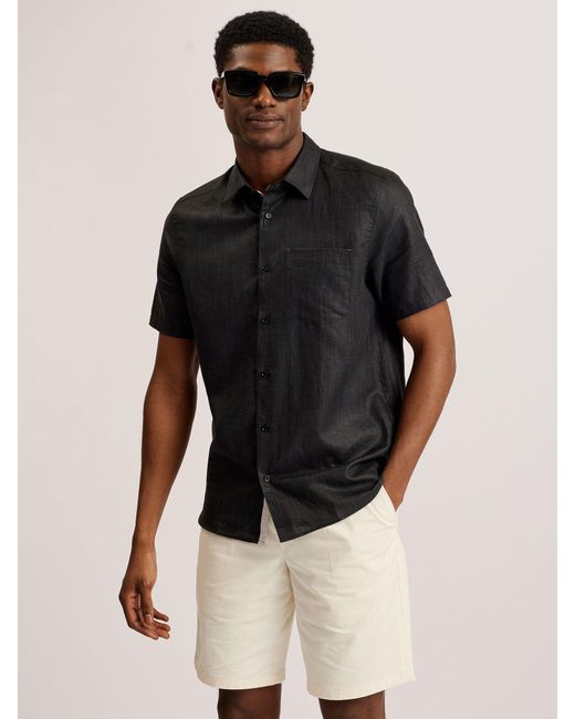 Ted Baker Black Palomas Short Sleeve Shirt for men
