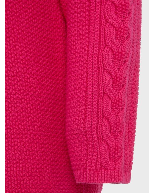 Hobbs Red Camilla Cable Knit Detail Jumper