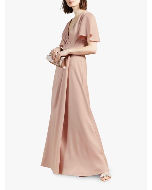 Ted Baker Pink Hedii Short Sleeve Wrap Maxi Dress