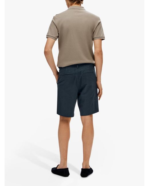 SELECTED Blue Bill Chino Shorts for men