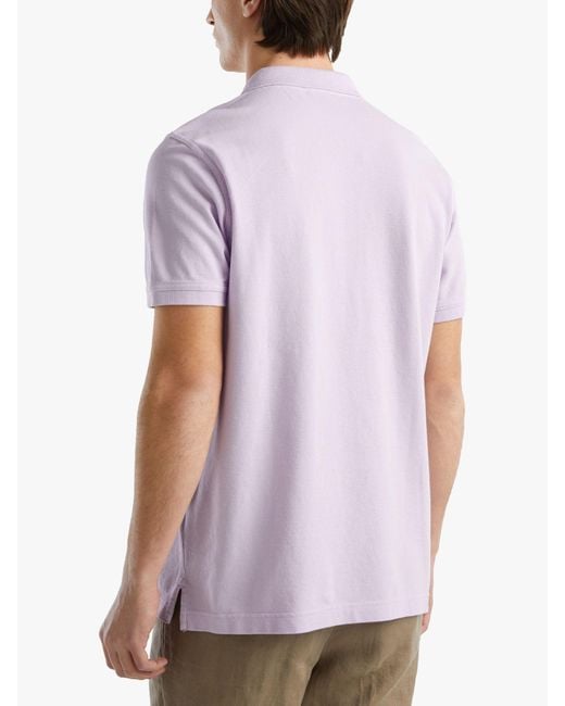Benetton Purple Short Sleeve Polo Shirt for men