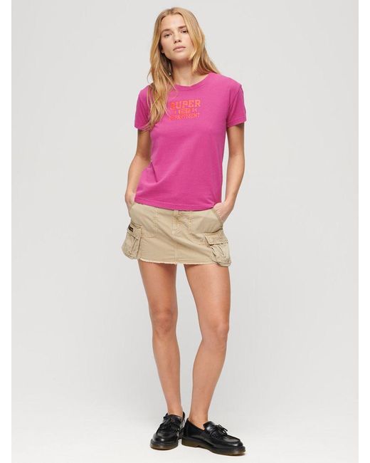 Superdry Pink Super Athletics Fitted T-shirt