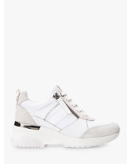 Moda In Pelle White Alican Leather Chunky Trainers