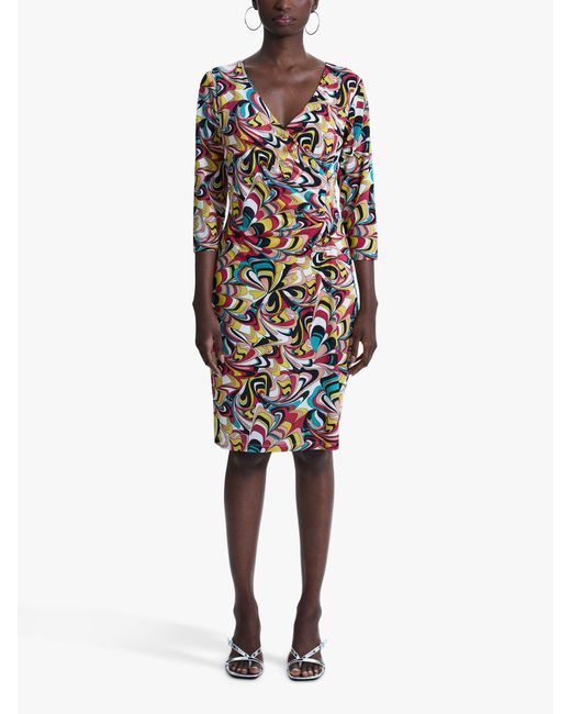James Lakeland Multicolor Side Ruch Print Dress