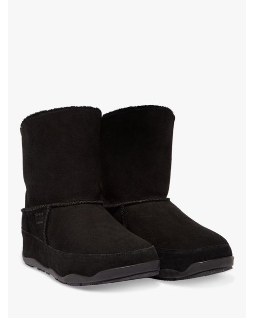 Fitflop Black Mukluk Suede Ankle Boots