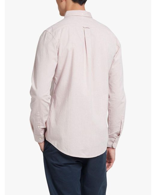 Farah Pink Steen Organic Cotton Long Sleeve Shirt for men