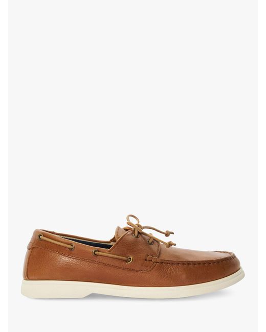Dune Brown Belongs Leather Boat Shoes for men