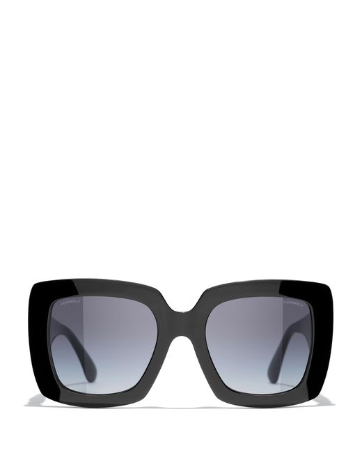 Chanel Rectangular Sunglasses Ch5474q Black/grey Gradient