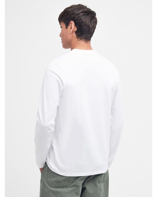 Barbour White Holbeck Long Sleeve T-shirt for men