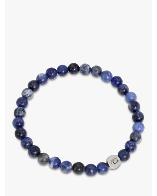 COACH Blue Semi-precious Stone Beaded Stretch Bracelet for men