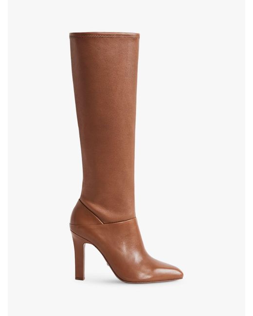 Reiss Brown Leather Knee High Boots