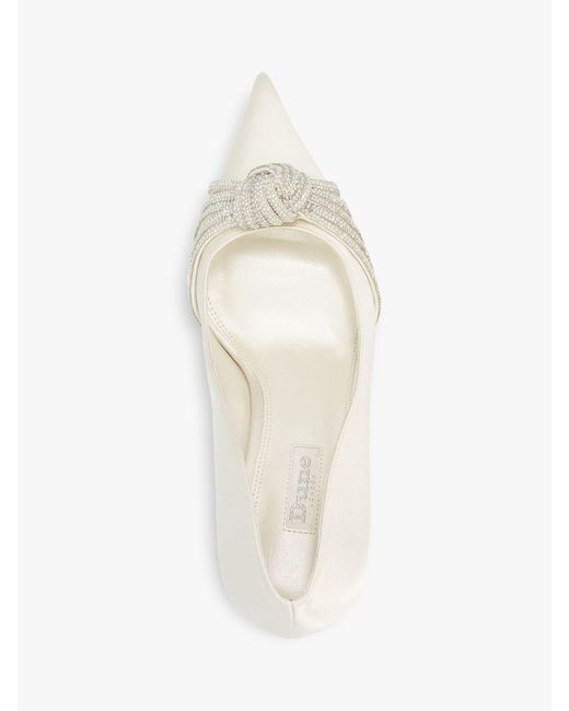 Dune Natural Bridal Collection Beauties Satin High Heel Court Shoes