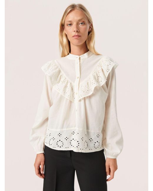 Soaked In Luxury Natural Irim Embroidered Blouse