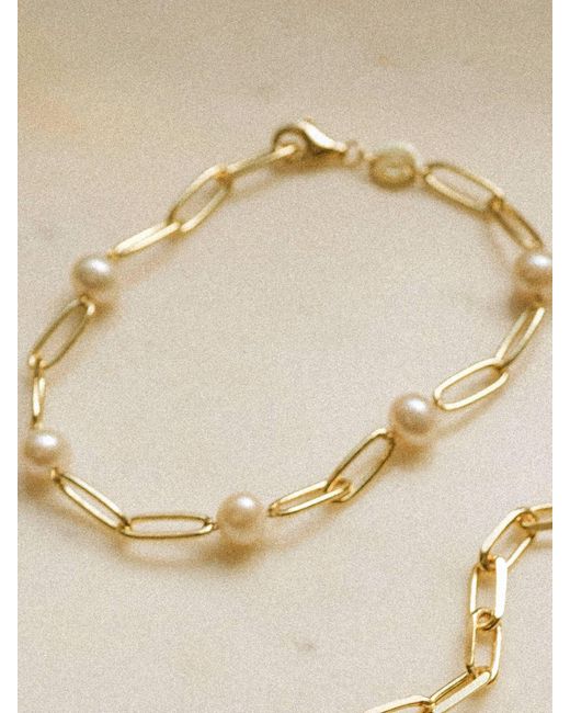 Daisy London Metallic Shrimps Pearl Link Bracelet