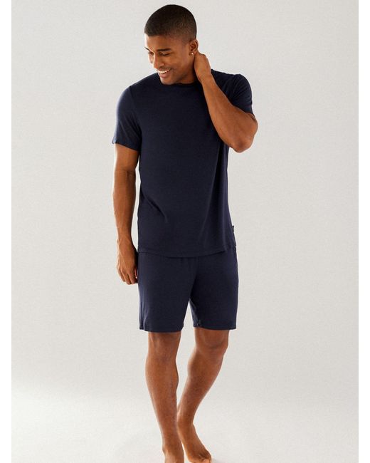 Chelsea Peers Blue Modal Short Jersey Pyjama Set for men