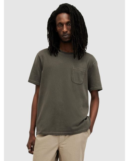 AllSaints Gray Cole Short Sleeve Crew T-shirt for men