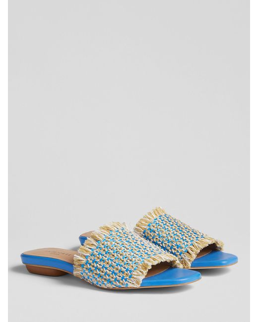 L.K.Bennett Multicolor Meera Raffia Flat Sandals