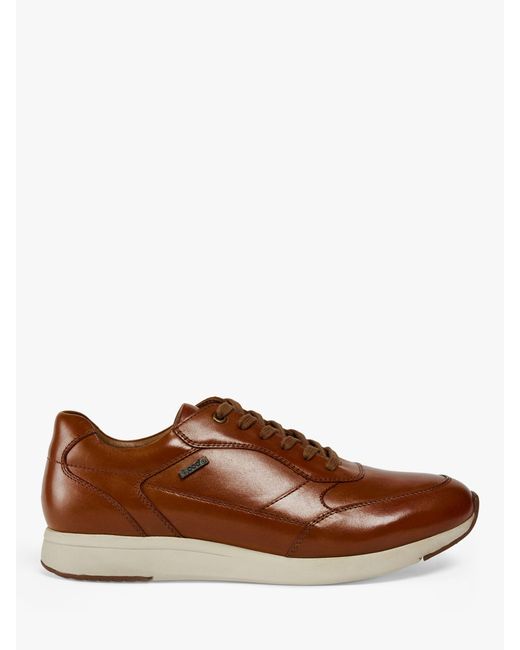 Pod Brown Rainer Leather Trainers for men