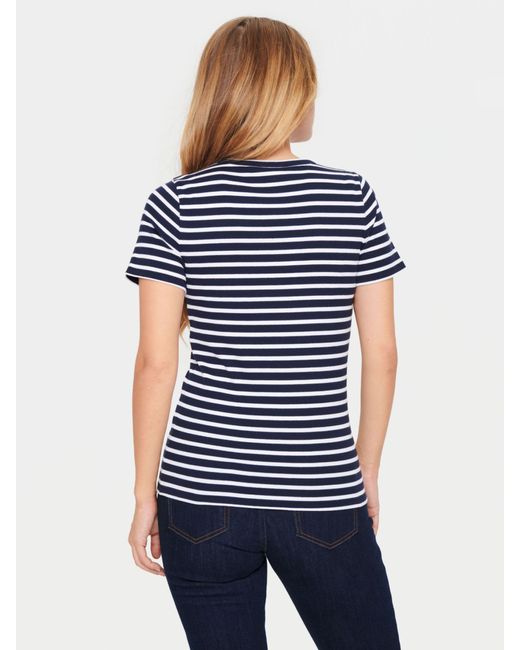 Saint Tropez Blue Aster Short Sleeve Stripe T-shirt