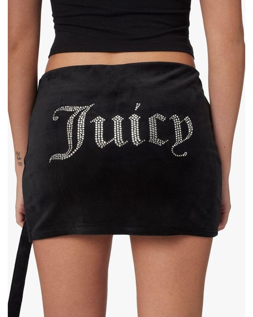 Juicy Couture Black Maxy Classic Velour Mini Skirt