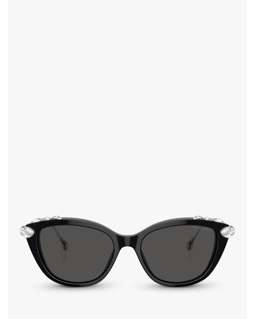 Swarovski Gray Sk6010 Crystal Cat's Eye Sunglasses