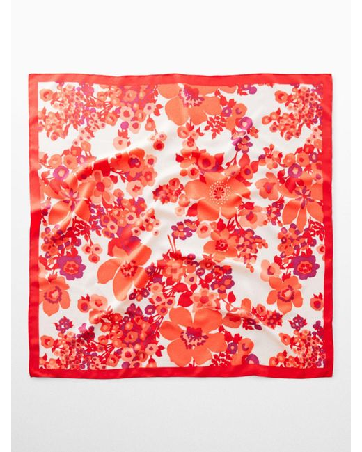 Mango Red Cora Floral Scarf