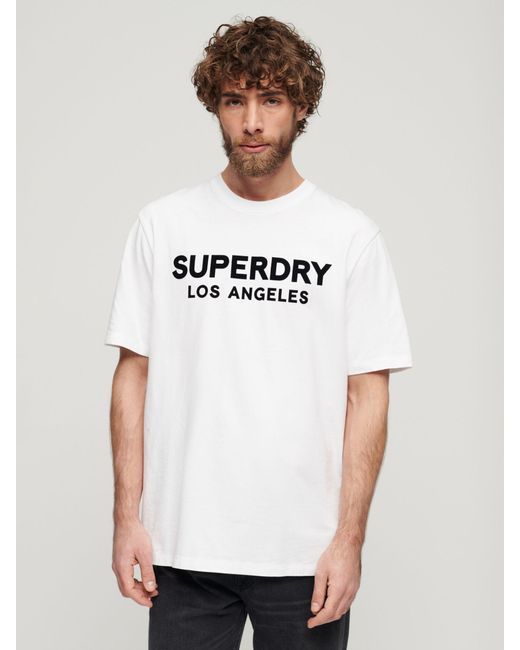 Superdry White Luxury Sport Loose Fit T-shirt for men
