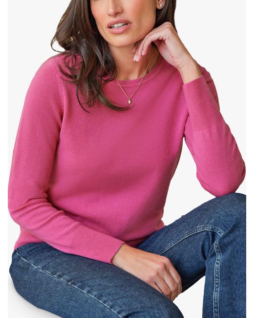 Pure Collection Red Cashmere Crew Neck Jumper