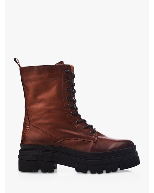 Moda in pelle burgundy boots top