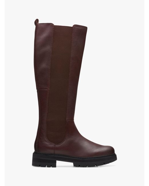 Clarks Brown Orianna Leather Knee High Boots