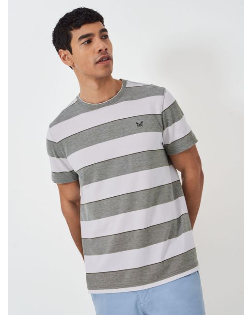 Crew Gray Oxford Stripe Pique T-shirt for men